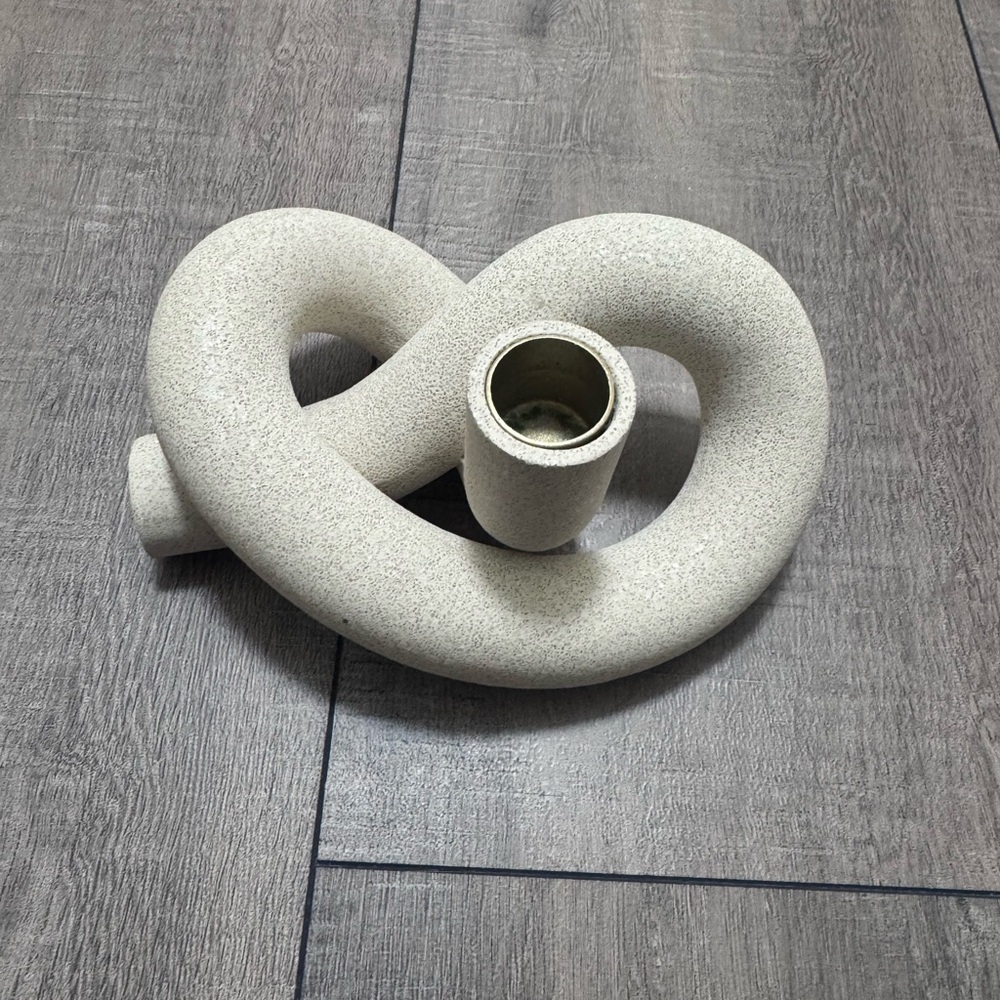 CB2 Asha Taper Holder Modern Cream Ceramic candle holder